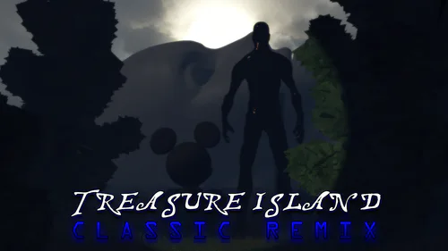 TICR thumbnail. In a dark, foresty area, a man stands upright next to a Mickey Mouse silhouette. A massive face looking like distant mountains is visible.